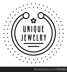 Unique bracelet jewelry logo. Outline unique bracelet jewelry vector logo for web design isolated on white background. Unique bracelet jewelry logo, outline style