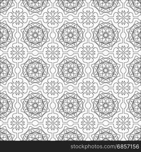 Unique coloring book square page for adults - seamless pattern tile design, joy to older children and adult colorists, who like line art and creation. Black and white vector illustration