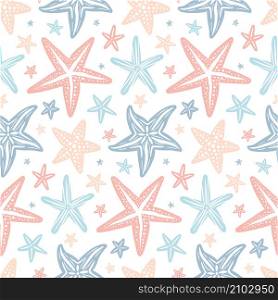 Unique cute cute vintage starfish vector seamless pattern design. Awesome for fabric, textile, background, wallpaper, scrap booking, gift wrap, accessories, and clothing. Surface pattern design.