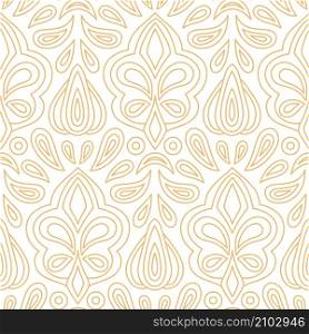 Unique elegant gold line vector seamless pattern design. Awesome for fabric, textile, background, wallpaper, scrap booking, gift wrap, accessories, and clothing. Surface pattern design.