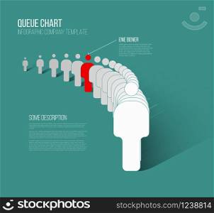 Unique individuality concept vector illustration - one figure in the queue is different from others