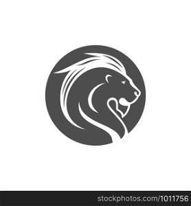 unique lion illustration logo template