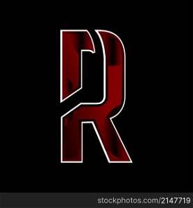 Unique logo design letter R on black background