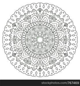 Unique mandala design. Round ornamental pattern for coloring book pages. Circle ornament for henna tattoo design. Unique mandala design. Round ornamental pattern for coloring book pages. Circle ornament for henna tattoo design.