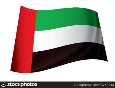United arab emirates flag in green red white and black