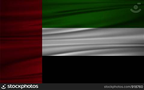 United Arab Emirates flag vector. Vector flag of United Arab Emirates blowig in the wind. EPS 10.