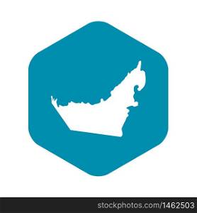 United Arab Emirates map icon. Simple illustration of United Arab Emirates map vector icon for web. United Arab Emirates map icon, simple style