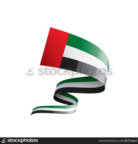 United Arab Emirates national flag, vector illustration on a white background. United Arab Emirates flag, vector illustration on a white background