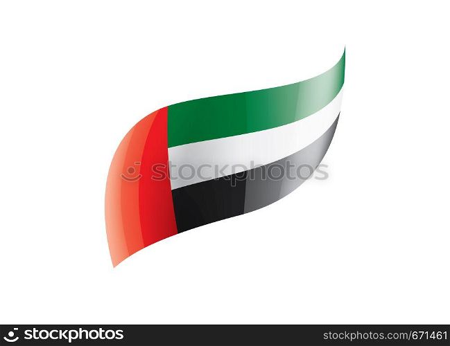 United Arab Emirates national flag, vector illustration on a white background. United Arab Emirates flag, vector illustration on a white background