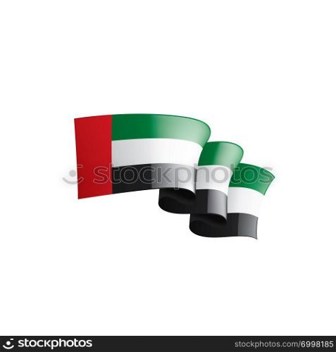 United Arab Emirates national flag, vector illustration on a white background. United Arab Emirates flag, vector illustration on a white background