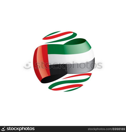 United Arab Emirates national flag, vector illustration on a white background. United Arab Emirates flag, vector illustration on a white background