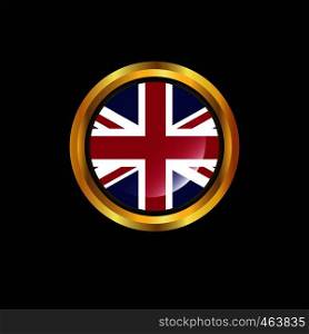 United Kingdom flag Golden button