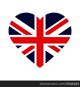 United Kingdom flag heart icon. Vector eps10