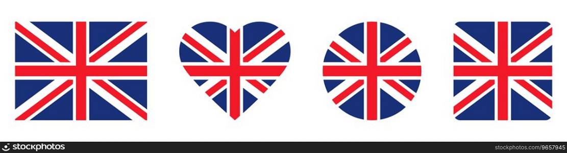 United Kingdom flag sign icon set