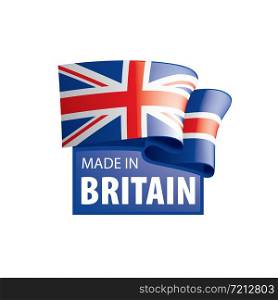 United Kingdom flag, vector illustration on a white background.. United Kingdom flag, vector illustration on a white background
