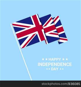 United Kingdom Independence day typographic design with flag vector