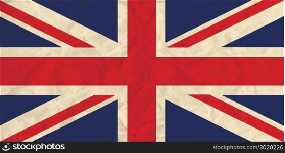 United Kingdom paper flag. Vector image of the United Kingdom paper flag
