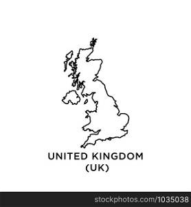United Kingdom (UK) map icon design trendy