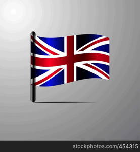 United Kingdom waving Shiny Flag design vector