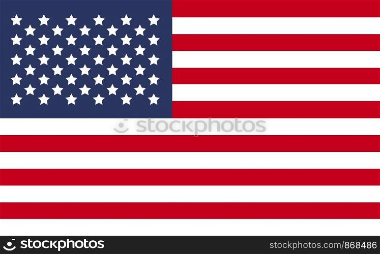 United State of America USA flag isolated vector in official colors and Proportion Correctly.
