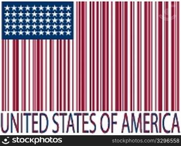 united states bar codes flag against white background, abstract vector art illustration