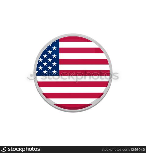 United states button icon in flat style, vector illustration isolated. United states button icon in flat style, vector illustration