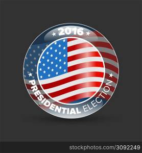 United States Election Vote Badge with shabow on black background. United States Election Vote Badge