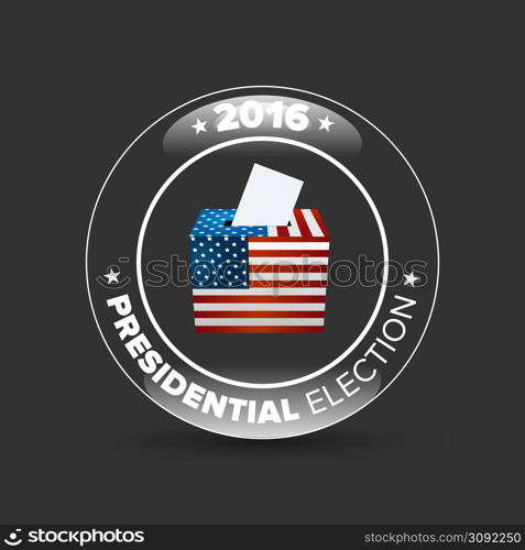 United States Election Vote Badge with shabow on black background. United States Election Vote Badge