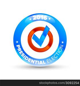 United States Election Vote Badge with shabow on white background. United States Election Vote Badge