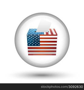 United States Election Vote Badge with shadow on white. United States Election Vote Badge