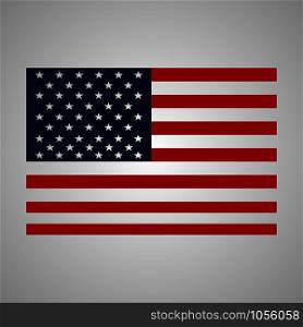 United States flag in grey gradient background. Usa flag in grey gradient background