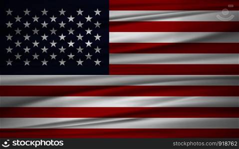 United States flag vector. Vector flag of United States blowig in the wind. EPS 10.
