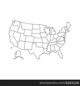 United States map vector illustration simple design