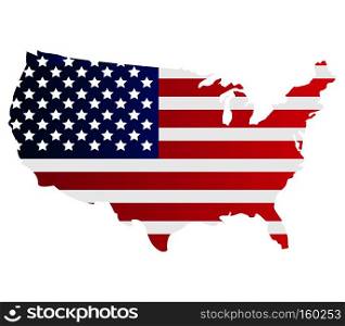 United States map with flag