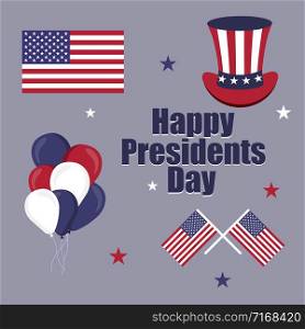 United States National Holidays - Presidents Day Vector Set.