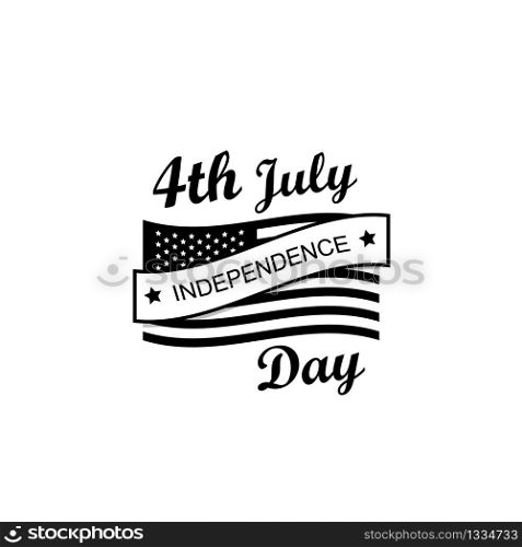 United States Of America 4th July Independence Day Logo in black color. Vector EPS 10