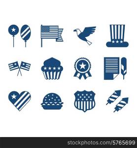 United States of America Independence Day icon set.
