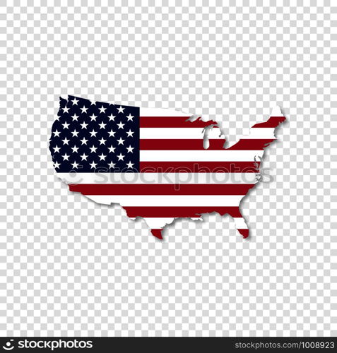 united states of america map and flag, vector. united states of america map and flag