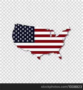 united states of america map and flag, vector. united states of america map and flag