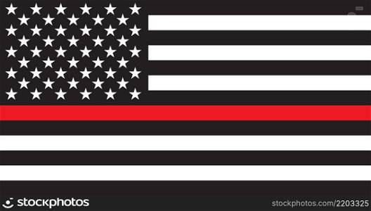 United States of America Thin Red Line (firefighter) flag