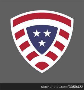 United States of America USA flag shield icon logo vector illustration. Independence Day. 4th of July. Presidential Election