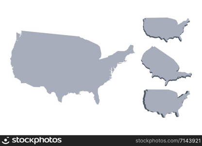 United States of America, USA isometric map vector illustration, country isolated on a white background.