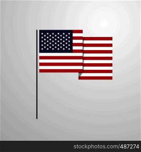 United States of America waving Flag design vector