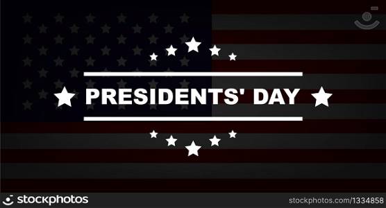 United States President Day. Text President Day with stars on the background of the USA flag. EPS 10