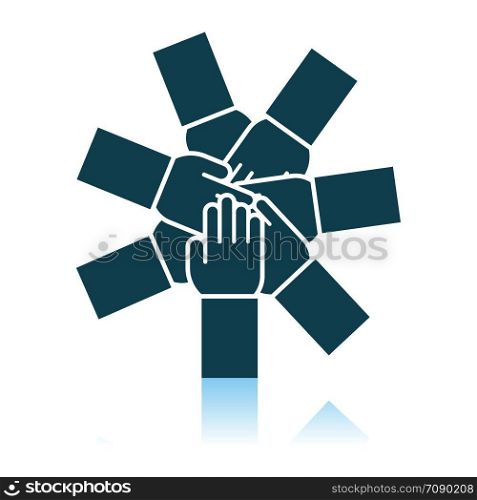 Unity And Teamwork Icon. Shadow Reflection Design. Vector Illustration.
