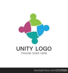 unity people care logo icon vector Template