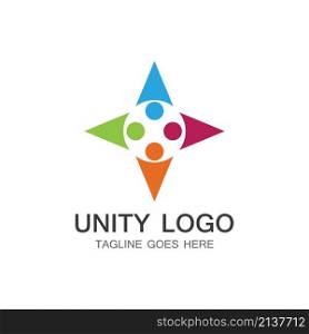 unity people care logo icon vector Template