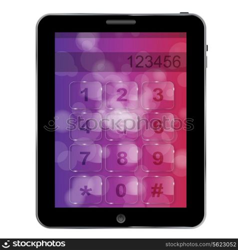 Universal design Tablet with numbers icon, vector illustration