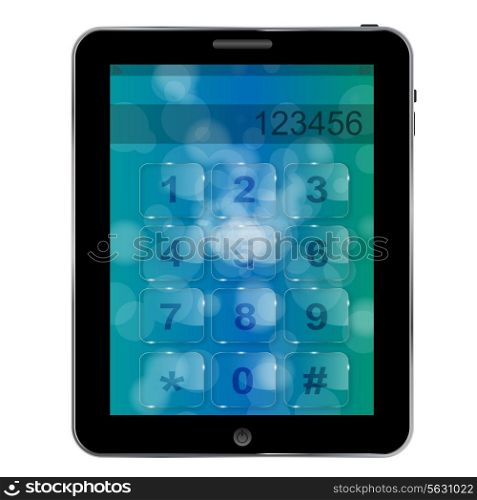 Universal design Tablet with numbers icon, vector illustration