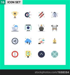 Universal Icon Symbols Group of 16 Modern Flat Colors of bathroom, bathtub, food, eid, fashion Editable Pack of Creative Vector Design Elements